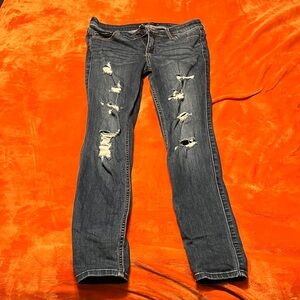 Hollister Ripped Dark Blue Skinny Jeans